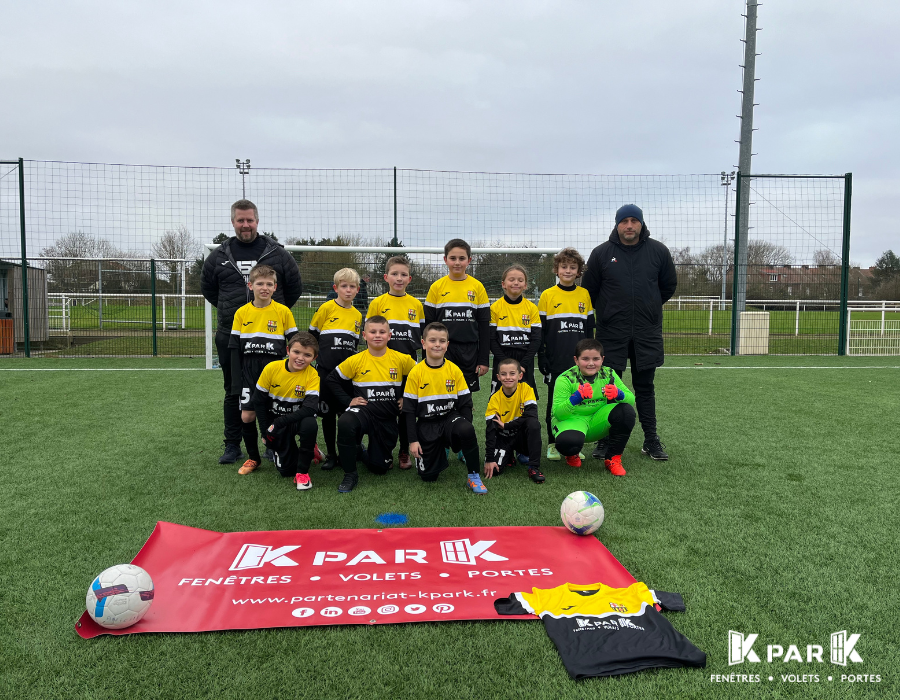 Sporting Club Aniche U14 maillot KparK remise officielle équipes avec coachs